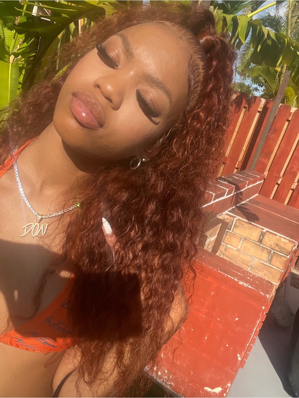 Ginger Curly Human Hair Wig - Natural Texture